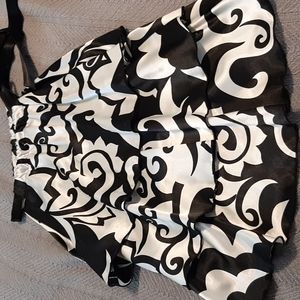 Black and white halter blouse